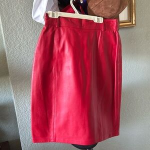 Red leather skirt size 8 by bagatelle